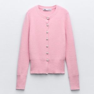 NWT Zara Pearl Button Knit Cardigan